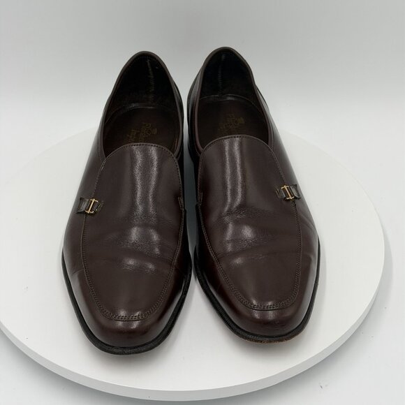 Florsheim Men’s Como Moc Toe Bit Loafers Brown Nappa Leather Vintage 9.5M - Picture 3 of 9